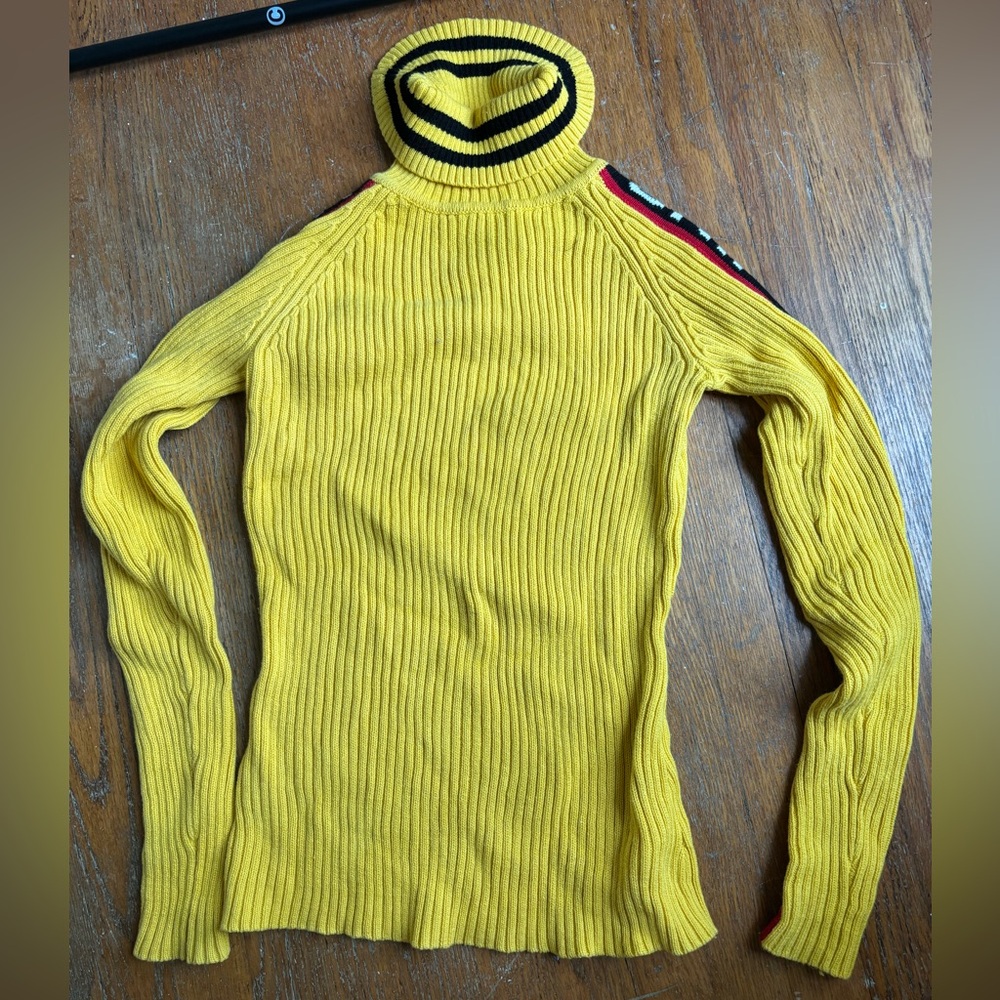 UNIF Yellow Ribbed Turtleneck Sweater